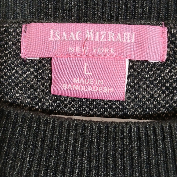 Isaac Mizrahi Animal Print Gray Black Sweater Large - Picture 6 of 7